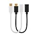 CableCreation Micro USB to USB C Adapter, USB-C Male to Micro USB Female Adapter Cable with 56K Ohm Resistance, [2 Pack](White+Black), 0.4ft/14cm New Version