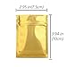 QQ Studio 100 Durable Double-Sided Metallic Foil Flat Style Zip Closure Locking Bag 7.5x10cm (3x4) (Gold)