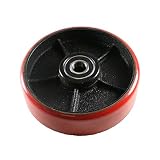 Mighty Lift B008C Polyurethane Steer Wheel with Sealed Precision Bearings, 7'' x 2'', Red Color