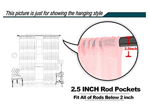 image for ASide BSide Chic Style Sheer Curtains Rod Pocket Color Block Striped T
