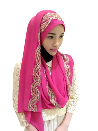 Ababalaya Womens' Chiffion Fashion Hijab Scarf Shawl (Rose)
