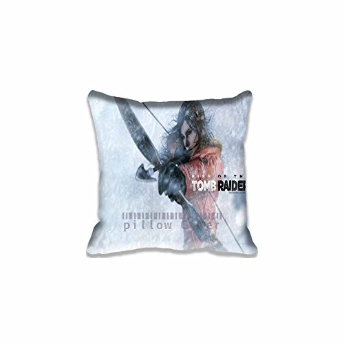Custom Design Rise Of The Tomb Raider Lara Croft Bow and Arrow Pillow Cases Zippered , 20x20 Square Games Pillowcase - Tomb Raider Cushion Covers Two Size Print