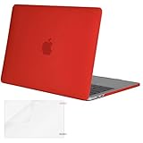MOSISO MacBook Pro 13 inch Case 2020 2019 2018 2017 2016 Release A2159 A1989 A1706 A1708, Plastic Hard Shell Cover&Screen Protector Compatible with MacBook Pro 13 with/Without Touch Bar, Red