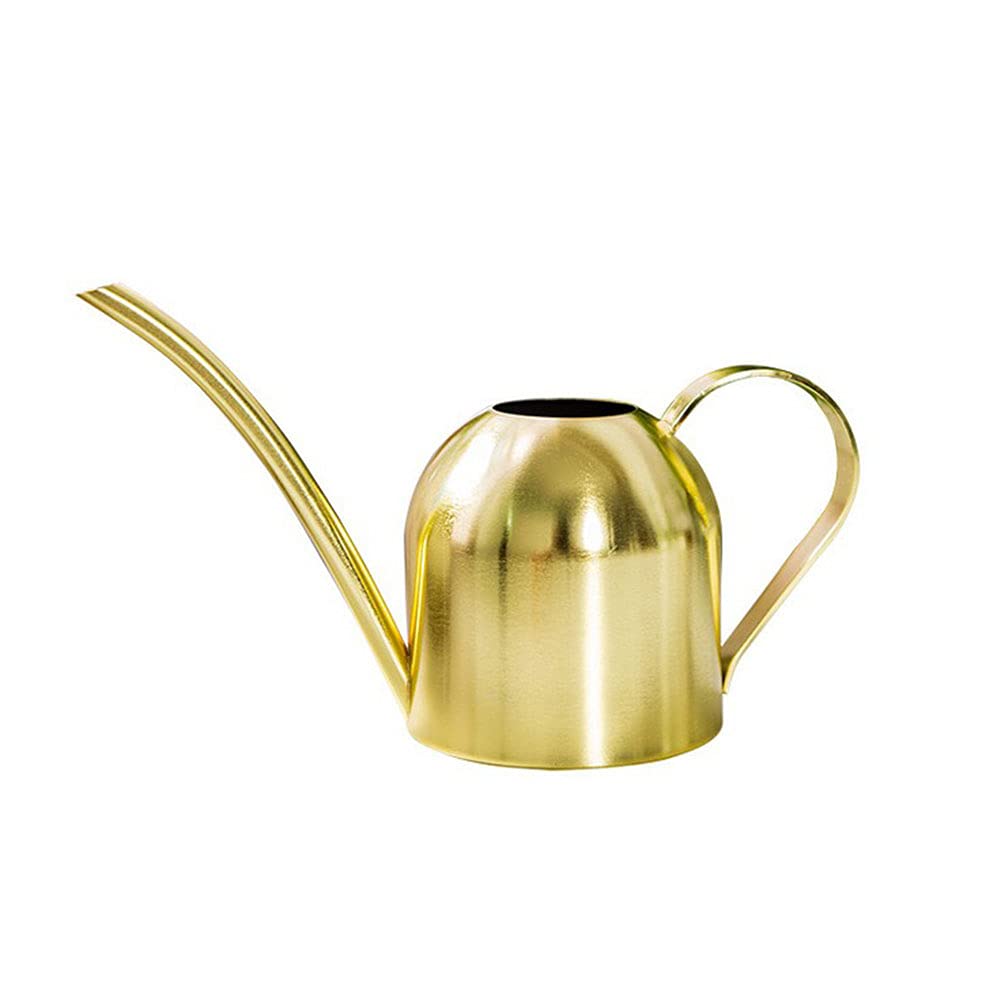 Uposao 500ML Gold Indoor Watering Can Small, Ornate Stainless Steel Metal Long Spout Bonsai Mini Watering Can, Watering Pot for Indoor&Outdoor Plant