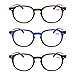 READING GLASSES 3 Pair Retro Round Spring Hinged Readers Great Value Quality Glasses for Reading