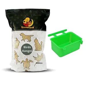 Foodie Puppies Combo Pack Budgie Kangni Bird Food & Water Feeder Cage and Balcony for Small Birds, Feeding Sparrows, Finches, Parakeets (Bird Feeder - Kangni (900g))