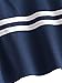 ROMWE Women's Casual Striped Long Sleeve Crop Top Sweatshirt Navy M