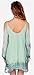 Tie Dye Chiffon Cold Off the Shoulder Bell Shift Mini Dress Tunic Blouse Top Green Small