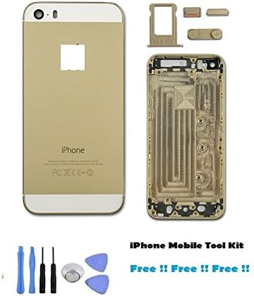 Full Housing Back Cover Replacement Case for iPhone 5s Gold (With Sim Card Tray And Buttons) Free Tools