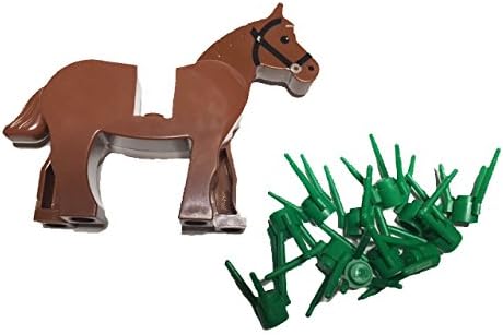 BrickPicks Bundle: HORSE - One Horse, 12 Flower Stems / Grass
