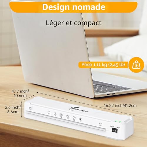 A3 Laminator with Hot and Cold Settings and 30 Pockets A4/A3/A5/A6 Laminating Machine, 5 in 1 Laminating Machine with Paper Cutter and Corner Rounder, Laminator for Office Home School