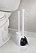 mDesign Slim Toilet Bowl Brush and Plunger Set for Bathroom Storage - White