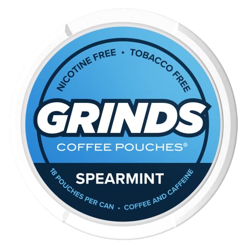 Grinds Coffee Pouches 6 Cans of Spearmint Tobacco Free, Nicotine