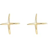 Reffeer 925 Sterling Silver Letter X Studs Earrings for Women Teens X Earrings Studs Piercing Earrings