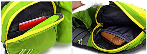 Ska Direct® Lumbar Waist Pack - Running Bag Belt with Water Bottle Holder - Waterproof Fanny Pack with Reflective Tabs (Green) - Thumbnail 4