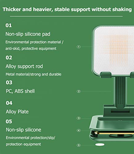 HUADEYI Adjustable Cell Phone Stand Folding Mobile Phone Holder Adjustable Lifting Folding Suitable for iPad Tablet Phone Holder Portable Desktop Tablet Phone Holder, All Phones