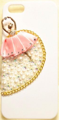 iPhashon Ballerina Bling Crystal Case for iPhone 5s &amp; 5 Ballet Dancer &amp; Golden Chain