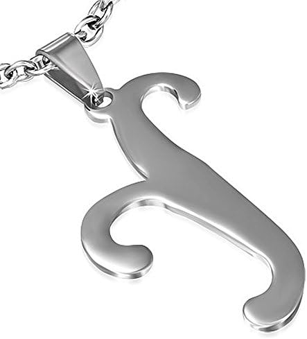 Stainless Steel Cursive Initial Alphabet Y Charm Pendant