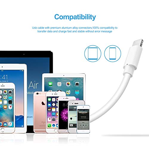 Phone Cable, Quntis 4Pack 3FT 3FT 6FT 6FT Fast Charging USB Cable Certified Compatible with Phone X 8 Plus 7 Plus 6S Plus 6 Plus 5 5S 5C SE Pod Pad Pro and More, White