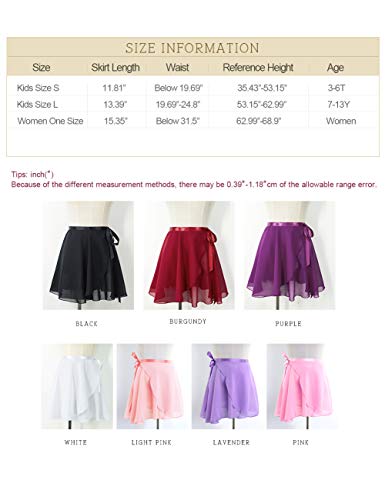 Daydance Black Women Ballet Wrap Skirts Adult Sheer Chiffon Dance Over Scarf for Leotards