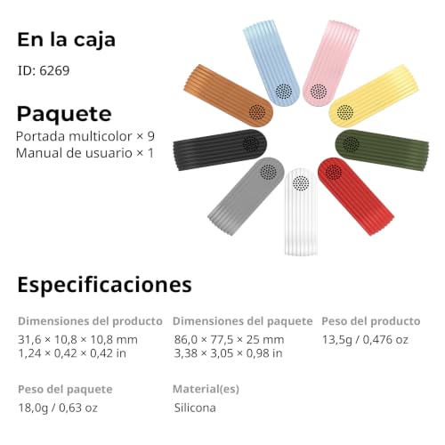 SMALLRIG Kit de fundas de silicona para transmisor de micrófono inalámbrico SmallRig S70 (5714/5715/5716/5717/5718/5719), 9 fundas protectoras de colores, accesorios para micrófono S70 - 6269