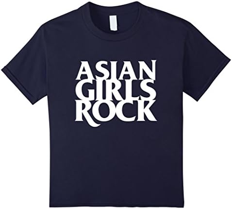 Kids Asian Girls Rock T-shirt 12 Navy