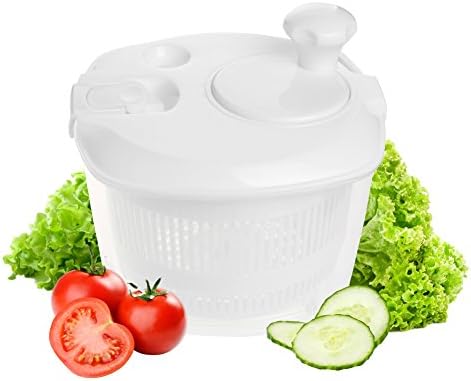 Co Salad Spinner | Quick 2 in 1 Removable Bowl and Strainer Salad Spinner Shaker with Smart Lock Lid | Durable Food Grade PP for Veggies Fruit Pasta Grain with 3.7 Quart / 4L Capacity | 653
