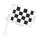 60PCS Checkered Flags Racing Polyester Flags with Plastic Sticks Black & White Racing Flag For Racing, Race Car Party,Sport Events,8 x 5.5 Inch