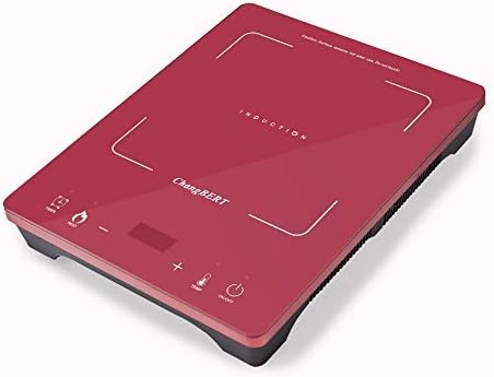 Changbert 1800W Portable Sensor Touch Electric Rapid Heating Easy Temperature Setting Induction Cooktop Single Stove Countertop Burner 1800-Watt Red