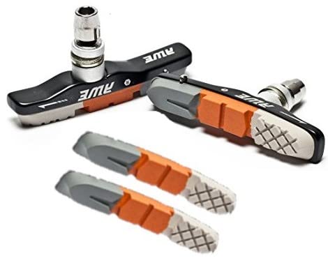 AWE® Triple Contour Alloy V Brake Pads with FREE Spare Pads worth £9.99* Grey/Orange/White 72mm
