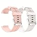 aczer-Y Compatible Replacement Band for Garmin Forerunner 35 Accessories Watchbands, 10 Color Replacement Watch Band with Stainless Buckle and Rubber Strap, white+nude