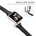 Simpeak Slim Genuine Leather Band Compatible with Apple Watch 40mm 38mm Series 6 SE 5 4 3 2 1, Women Men Wirstband Strap Replacement for iWatch 40 38, Black