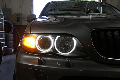 iJDMTOY (2) 7000K White High Power LED Angel Eyes Ring Marker Bulbs for BMW 5 6 7 Series X3 X5 (Fit E39 E53 E60 E63 E64 E65 E66 E83)