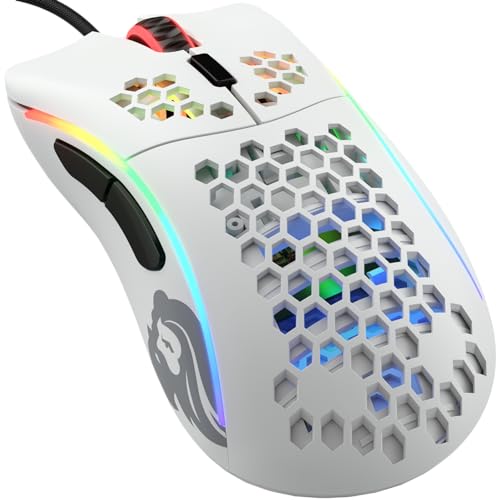GLORIOUS Model D- Kabelgebundene Gaming-Maus, 61g, Pixart 3360, Mattweiß