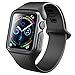 Clayco Hera Series Ultra Slim Protective Shock Resistant Bumper Case with Strap Bands for 44 mm Apple Watch Series 4 (2018 Release), Black