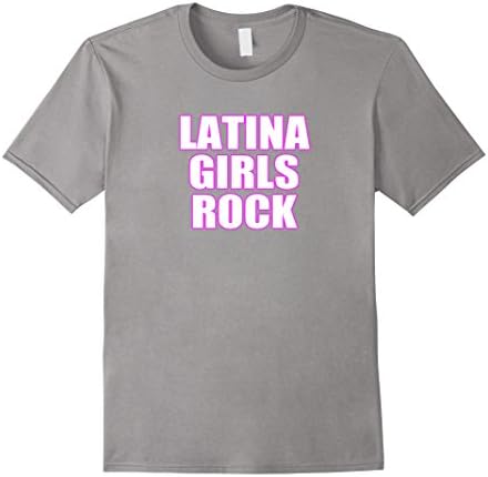 Mens Funny Pink Novelty Latina Girls Rock Latin Friend Tshirt Large Slate