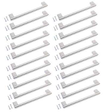 BSM Marketing Kitchen Cupboard Cabinet Keyhole Boss Bar Door Handle Knob Brushed Stainless Steel (20, 309mm)