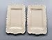 LOK-OSEMILE Gourmet Art Crackle Set of 2 Melamine Rectangular Serving Trays/Platters Cream 17