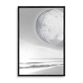 Framed Canvas Wall Art Great Moon Canvas Prints Home Artwork Decoration for Living Room,Bedroom - 16x24 inches