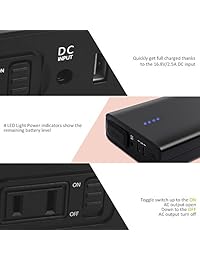 Omars Banco de alimentación de CA, tomacorriente de CA Portátil Batería portátil Cargador de viaje Salida de dos puertos USB, Salida de 80w, Cargador de viaje universal de 88Wh Compatible con MacBook, Laptops.