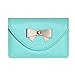 FYY 100% Handmade Premium Leather Business Name Card Case Universal Card Holder with Magnetic Closure (Hold 30 pics of Cards) Mint Green