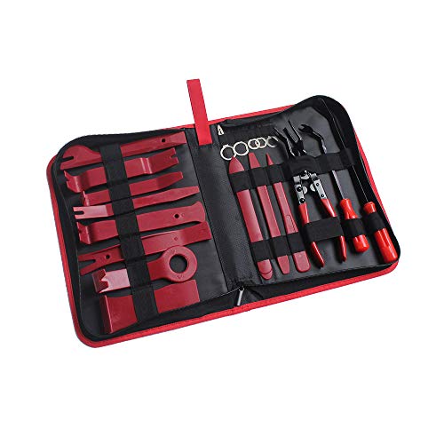 Trim Removal Set, DDAKY 22PCS Auto Trim Panel Removal Tool Kit Car Audio Trim for Automobile, Seesaw Wrench/Screwdriver/Terminal Needle Remover - Thumbnail 5
