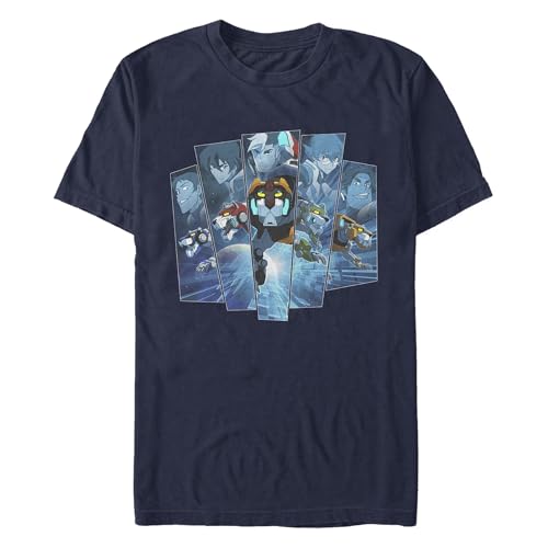 Voltron: Legendary Defender 5 Panel Young Men's Short Sleeve Tee Shirt, Navy
