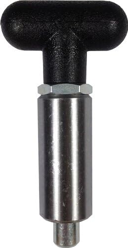 Pull Pin - T-Handle - 2-1/4" Length x 1" Diameter SS Barrel - with Lockout - 1/2" Diameter SS Spring-Loaded Plunger