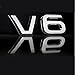 DSYCAR Metal V6 Emblem Fender Trunk Badge Sticker Decal for Car Decoration (Black)