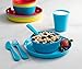 Klickpick Home Children Plastic Dinnerware Set Of 36 Pieces 6 colors Kids Set Includes, Kids Cups, Plates, Bowls, Flatware Set, Toddler Dishes Tumblers Reusable, Microwave Dishwasher Safe