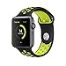 yearscase 38MM Soft Silicone Bracelet Sport Replacement Strap Wristband with Ventilation Holes for Apple Watch Nike+ and Apple Watch Series 1 2, M/L Size ( Black / Volt Yellow )
