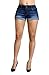 Women Fashion Butt Lifting Push Up Stretch Short Pants with Pockets Small DENIM-90032