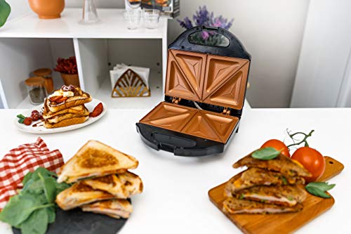 Gotham Steel Nonstick Panini Press Sandwich Maker, 2in1 Breakfast Sandwich Maker Grill / Sandwich Press Grill with Indicator Light, Grilled Cheese Maker Makes 2 Sandwiches with Easy Cut Edges - Image 7