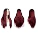 MERISIHAIR Wine Red Long Straight Hair Synthetic Wigs Heat Resistant Party Cosplay Ombre Color for Women